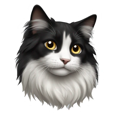 black-and-white cat domestic long-haired sticker