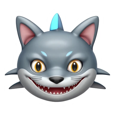 shark with a cat face sticker