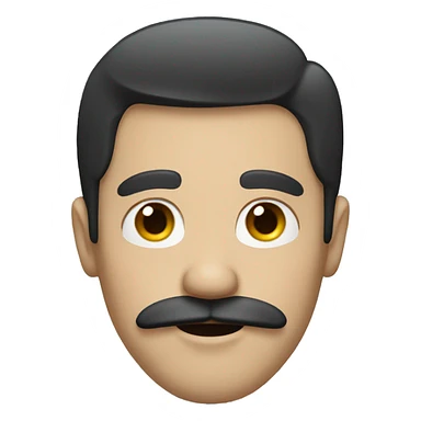 black haired white man with square mustache  sticker