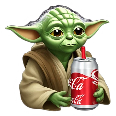 yoda drink a coca cola sticker