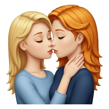 Blond girl and ginger girl kissing  sticker