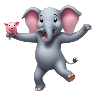 a elephant and pig hybrid dancing sticker