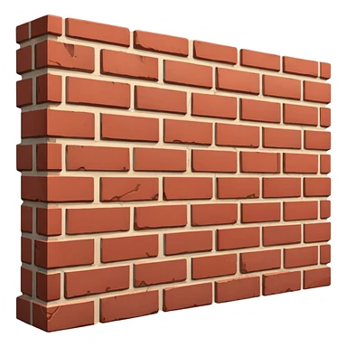 brick wall viewed from the side, perspective view sticker