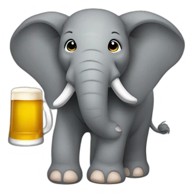 Elephant qui biot une bière sticker