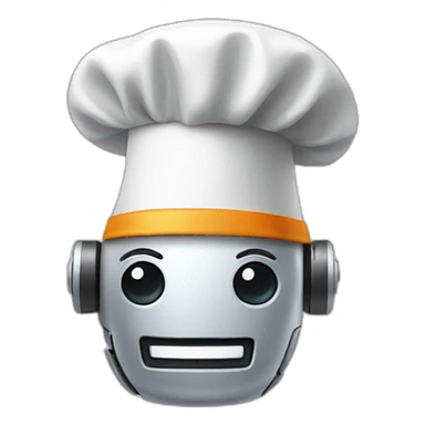 Robot wearing a chef hat sticker