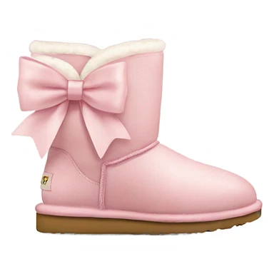 Light pink Ugg boots with a bow  sticker