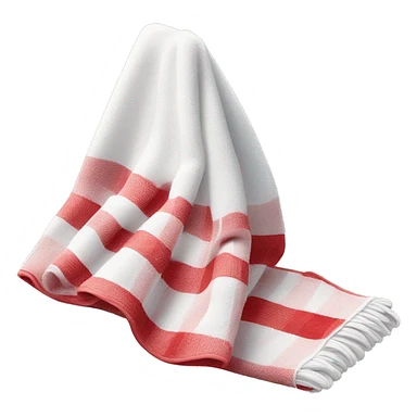 Red and white plaided folded towel sticker