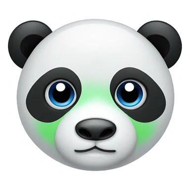 Panda with green face and blue eyes only face emoji sticker