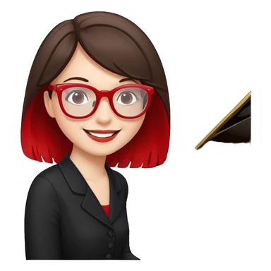 Brunette in red  glassespianista sticker