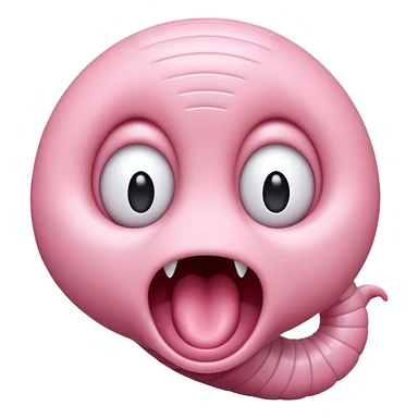 Cute little worm screaming  sticker