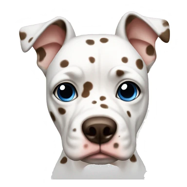 Blue eyed White Pocket Bully with brown spots sticker