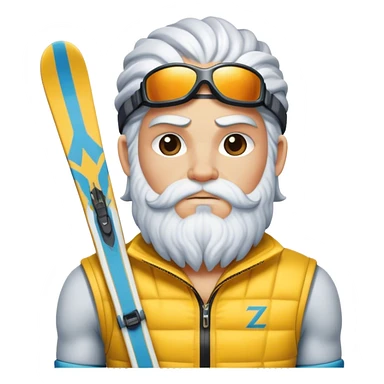 Zeus in a ski outfit sticker