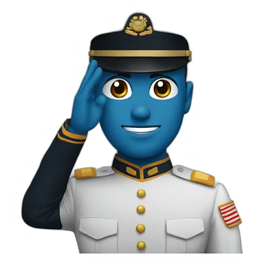 Marine saluting in blue uniform sticker