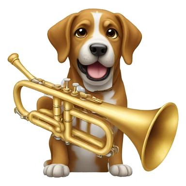 Dog playing trumpet  sticker