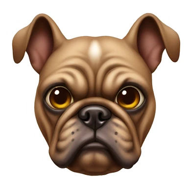 brown bulldog alien sticker
