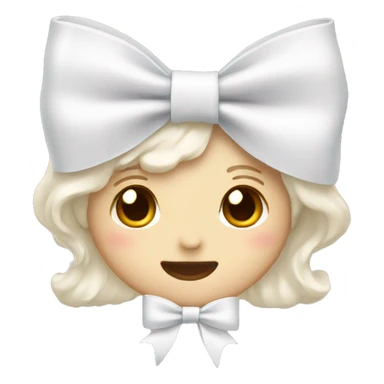 cute white bow sticker
