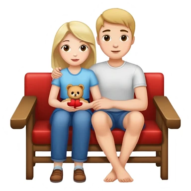 a girl on the lap of a guy sticker