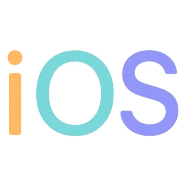 iOS logo, modern color icon style, clean lines, minimalistic, suitable for app icon sticker