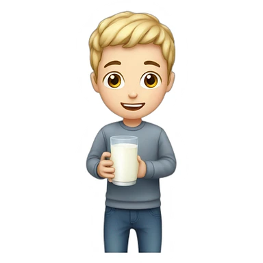 boy with milk sticker