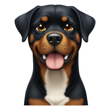 rottweiler with white chest sticker