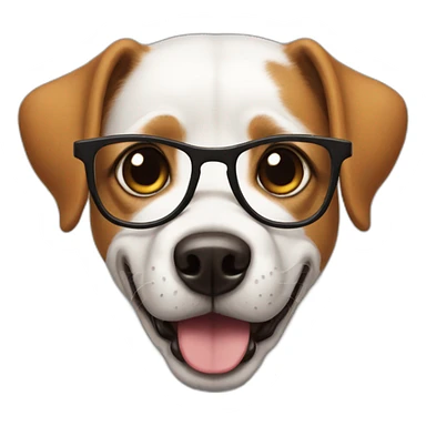 nerdy dog face sticker
