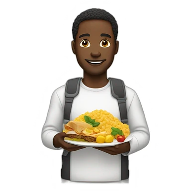 black man with food sticker