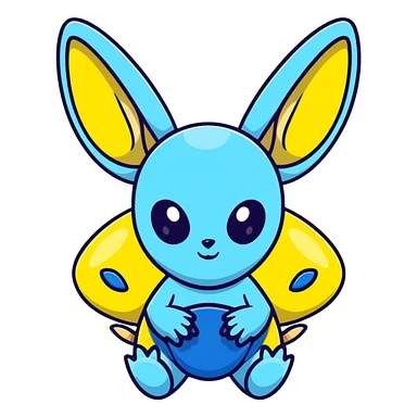 Stitch from Lilo and Stitch, cute blue alien with big ears sticker