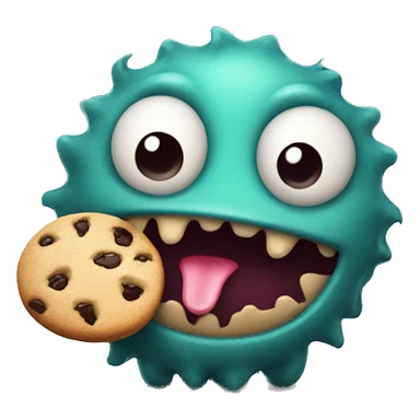 A cute monster eating a cookie sticker