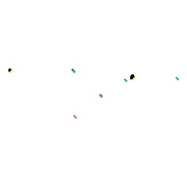 group of three AI-style sparkles arranged together, each sparkle containing a different fabric pattern, clean design sticker