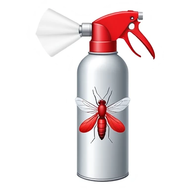 Anti-mosquito spray can with a mosquito crossed out sticker
