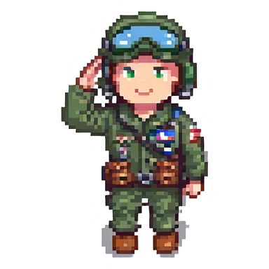 military pilot saluting sticker