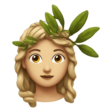 athenea with an olive branch in the head sticker