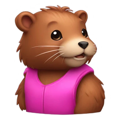 Pink beaver gaming sticker