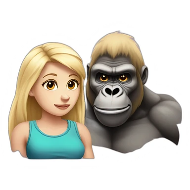 Buff Gorilla with a shy blonde girl sticker
