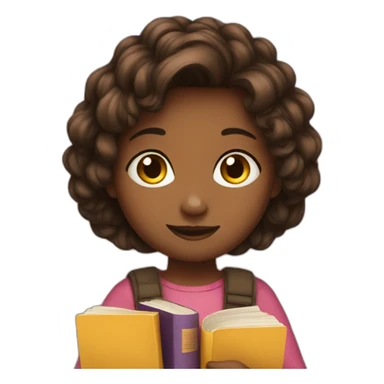 Girl and books sticker