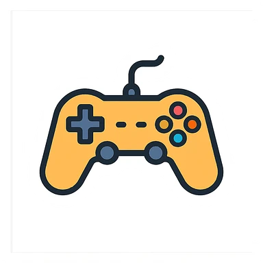 gamepad, color outline icon style, black outlines sticker
