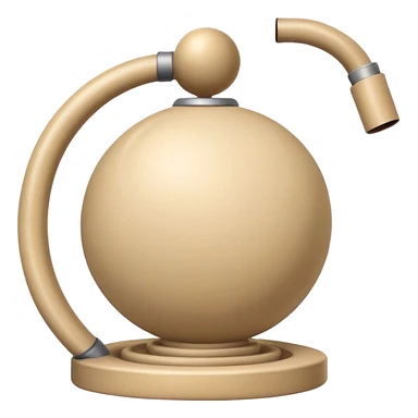 curved beige tube with a large ball at the base sticker