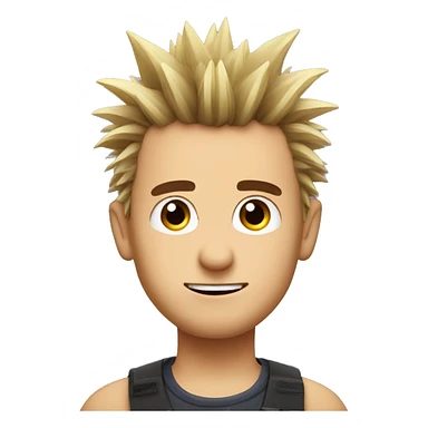 spiky hair, big eyes, handsome sticker