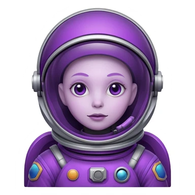 purple alien white Astronaut sticker