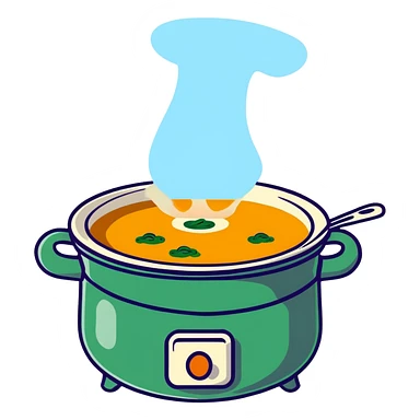 pot of soup with steam rising sticker