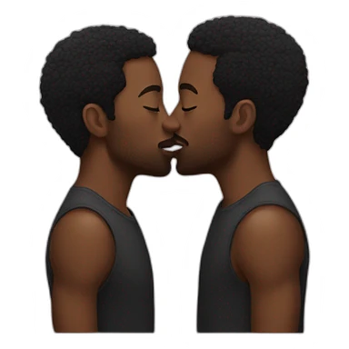 two black men kissing sticker