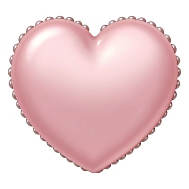Pale pink heart with pale pink pearls around it  sticker