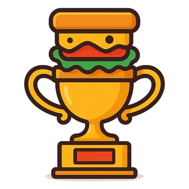 cartoon trophy with sandwich layers sticker