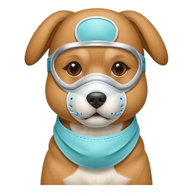 dog Wearing Medical Mask sticker