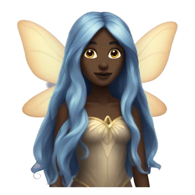 ethereal medium dark skinned fairy with long hair sticker