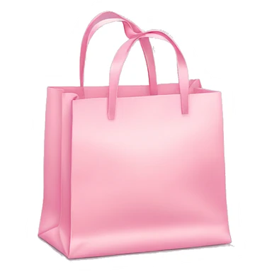 light pink shopping bag with bow sticker