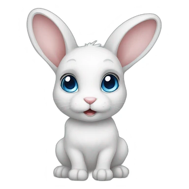 A cute small bunny with short ears and blue-grey eyes sticker