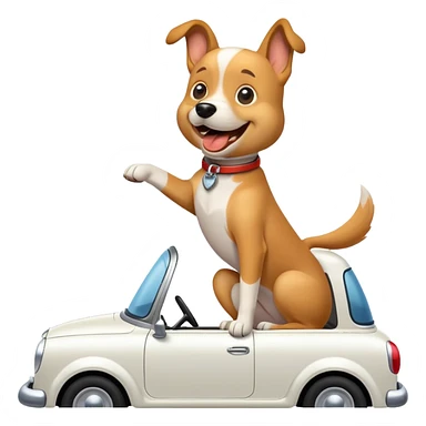 Dog on a ride  sticker