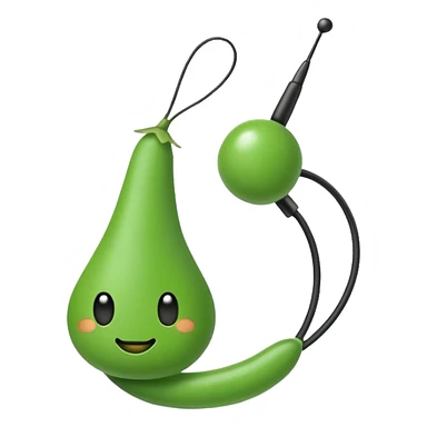 green pea in the style of reddit logo snoo with antenna sticker