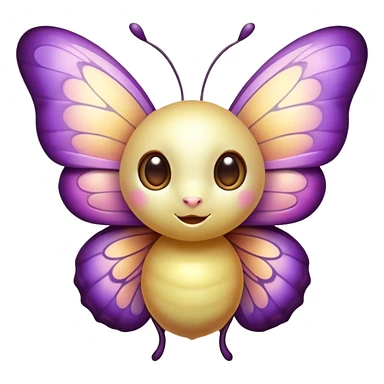 Cinematic Cute Butterfly Portrait Emoji, Head tilted playfully and inquisitively, featuring a charming, petite form with intricately detailed, softly tinted wings and round, sparkling eyes full of gentle wonder, Simplified yet irresistibly adorable features, highly detailed, glowing with a warm, inviting pastel glow, high shine, affectionate and lively, stylized with a touch of whimsical garden charm, soft glowing outline, capturing the essence of a mischievous butterfly that seems as if it could dance out of the screen into your arms! sticker